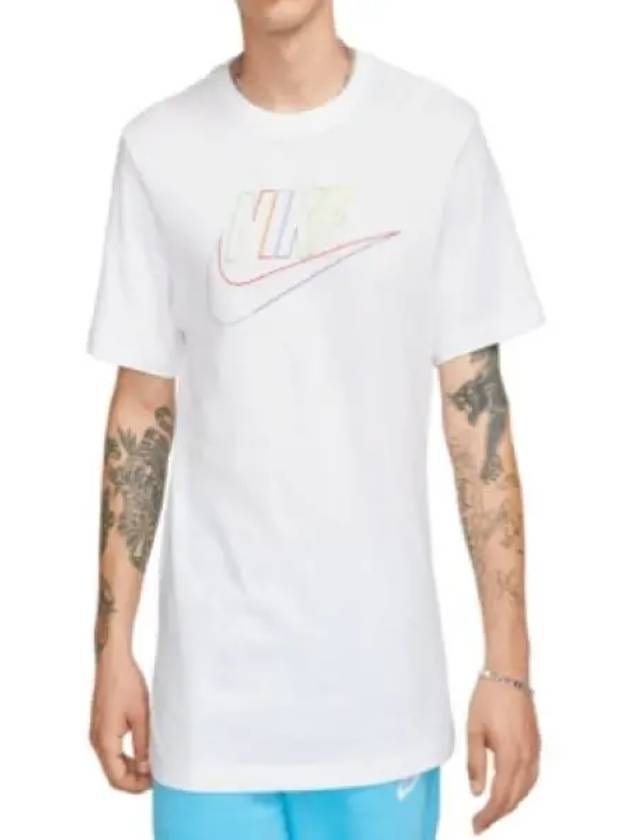 Sportswear Logo Print Club Short Sleeve T-Shirt White - NIKE - BALAAN 2