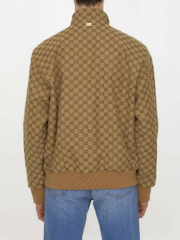 Leather And GG Canvas Reversible Jacket Beige Ebony - GUCCI - BALAAN 6