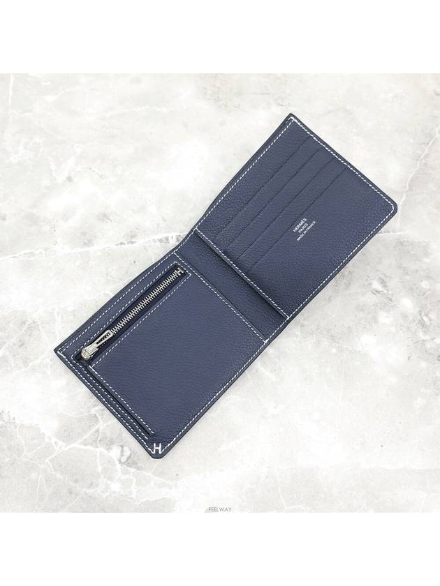 Lux You New Product H Cellier Compact Half Wallet B Engraving Evercolor Blue Nuit - HERMES - BALAAN 7