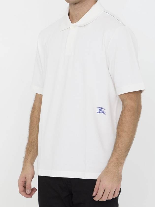 EKD Embroidery Regular Fit Polo Shirt White - BURBERRY - BALAAN 3