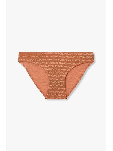 UNDERWEAR Women s Embroidered Logo Pattern Mesh Briefs Brown - EMPORIO ARMANI - BALAAN 1