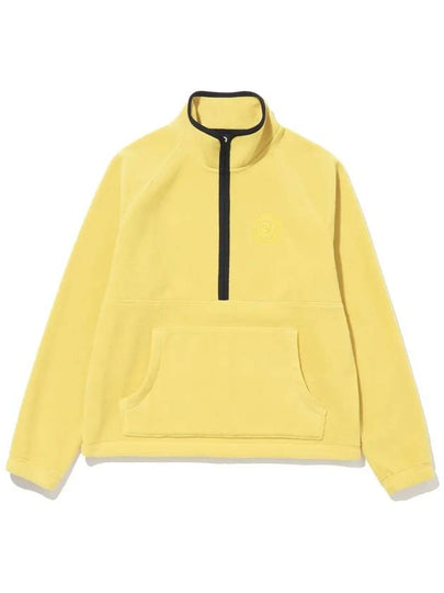 Women s Logo Embroidered Half Zip Up Fleece Anorak YELLOW - 20THHOLE - BALAAN 2