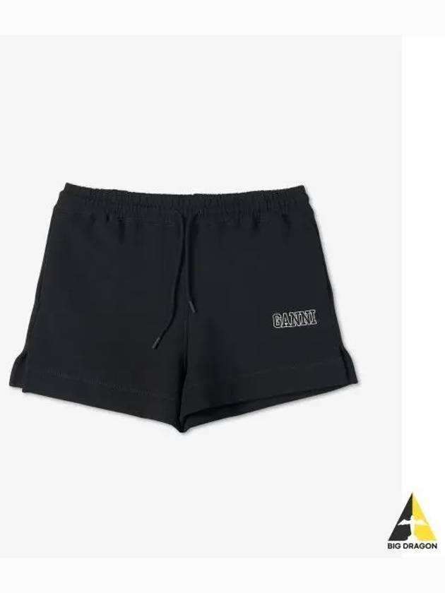 Women's Logo Drawstring Shorts Black - GANNI - BALAAN 2