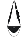 Triangle Logo Re-Nylon Cross Bag Black - PRADA - BALAAN 4