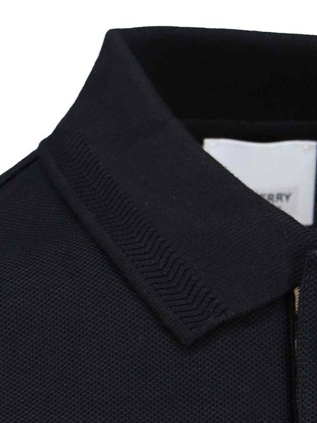 Men's Embroidered Logo Cotton Polo Shirt Black - BURBERRY - BALAAN 5