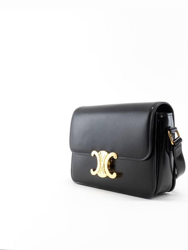 Teen Triomphe Shiny Calfskin Cross Bag Black - CELINE - BALAAN 3