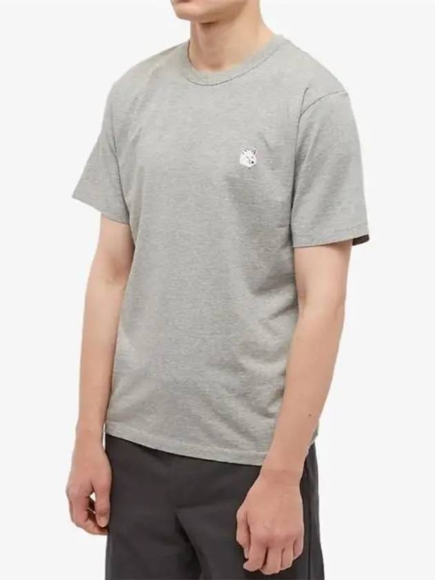 Fox Head Patch Cotton Short Sleeve T-Shirt Grey - MAISON KITSUNE - BALAAN 3