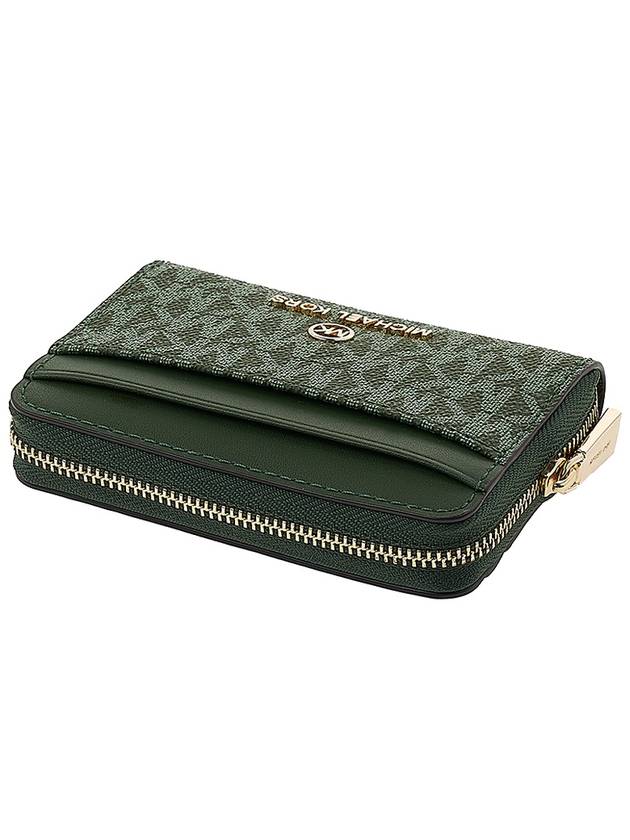 Jet Set Small Logo Card Wallet Green - MICHAEL KORS - BALAAN 5