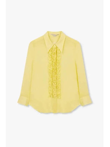 STELLA McCARTNEY Frill Point Silk Shirt Yellow - STELLA MCCARTNEY - BALAAN 1