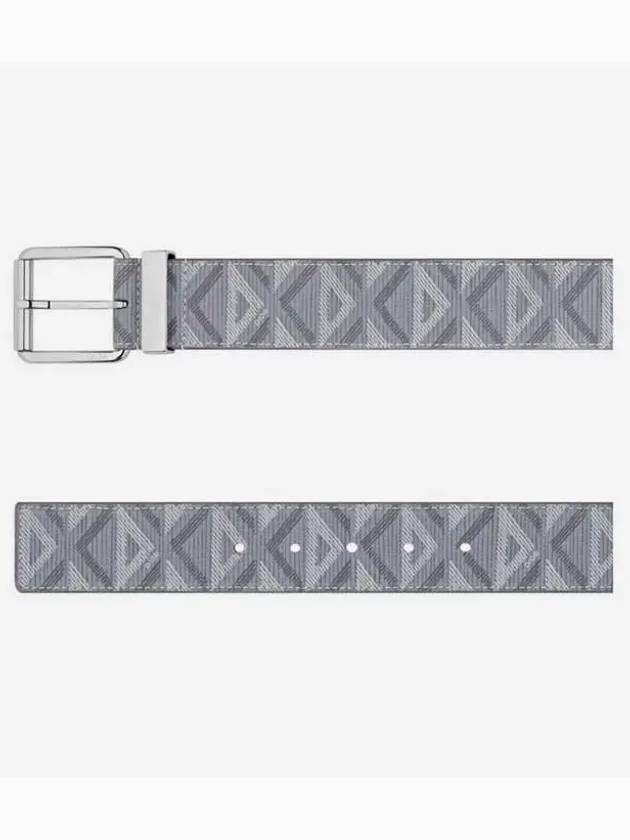 CD Diamond Canvas Calfskin Leather Belt Grey - DIOR - BALAAN 3