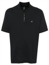 Logo Patch Pique Polo Shirt Black - CP COMPANY - BALAAN 2