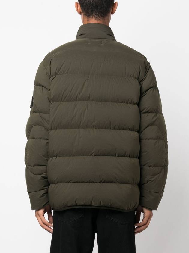 Logo Patch High Neck Padding Jacket Green - STONE ISLAND - BALAAN 6