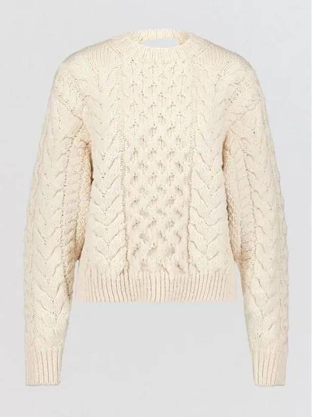 Women's Ivory Cable Knit PU0181FA A3L73E 23EC - ISABEL MARANT - BALAAN 3