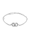 Valentino 5W2J0F84 YCW 68S J0F84 Garavani V logo crystal bracelet - RED VALENTINO - BALAAN 2