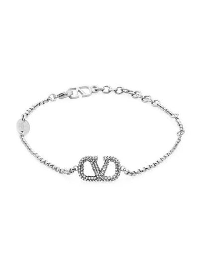 Valentino 5W2J0F84 YCW 68S J0F84 Garavani V logo crystal bracelet - RED VALENTINO - BALAAN 2