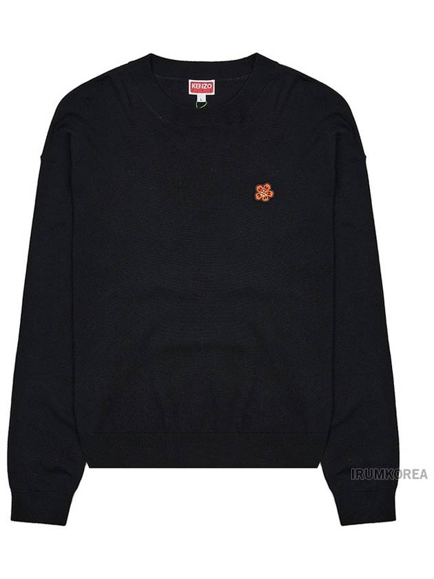 Boke Flower Logo Wool Knit Top Black - KENZO - BALAAN 2