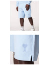 Men's Small Heart Logo Drawstring Shorts Sky Blue - AMI - BALAAN 6