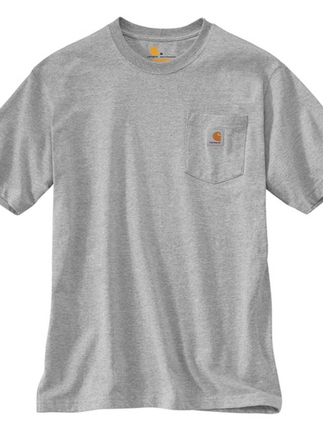 Pocket short sleeve t shirt heather gray K87 HGY - CARHARTT - BALAAN 1