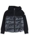 Kids high neck knit mix zip up padded jacket navy 9B00007 M1131 742 - MONCLER - BALAAN 1