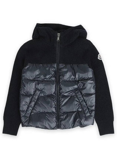 Kids high neck knit mix zip up padded jacket navy 9B00007 M1131 742 - MONCLER - BALAAN 2