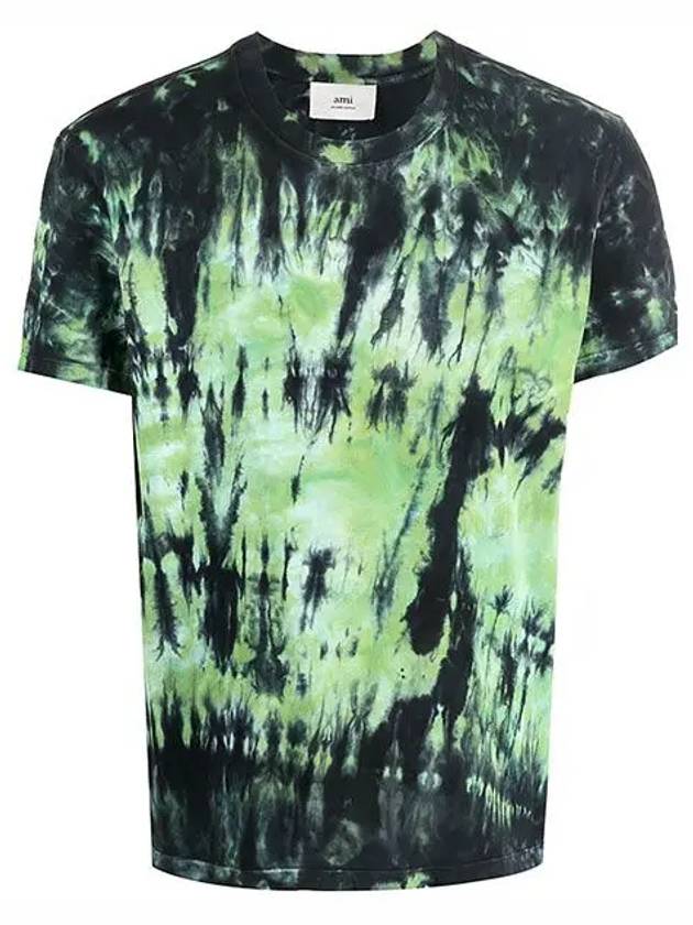 Tie dye short sleeve t shirt E22UTS008 728 green - AMI - BALAAN 1