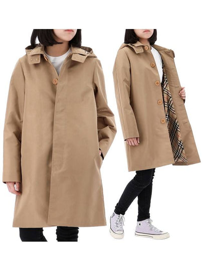 Kids Light Weight Hooded Trench Coat Camel - BURBERRY - BALAAN 2