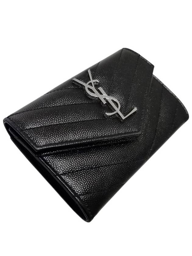 414404 Monogram Envelope Silver Logo Card Business Holder - SAINT LAURENT - BALAAN 4