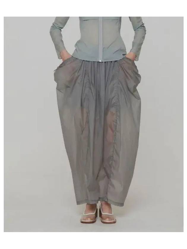 AMOMENTO LAYERED SHIRRING SKIRT GREY - ANDTHEOTHER - BALAAN 1