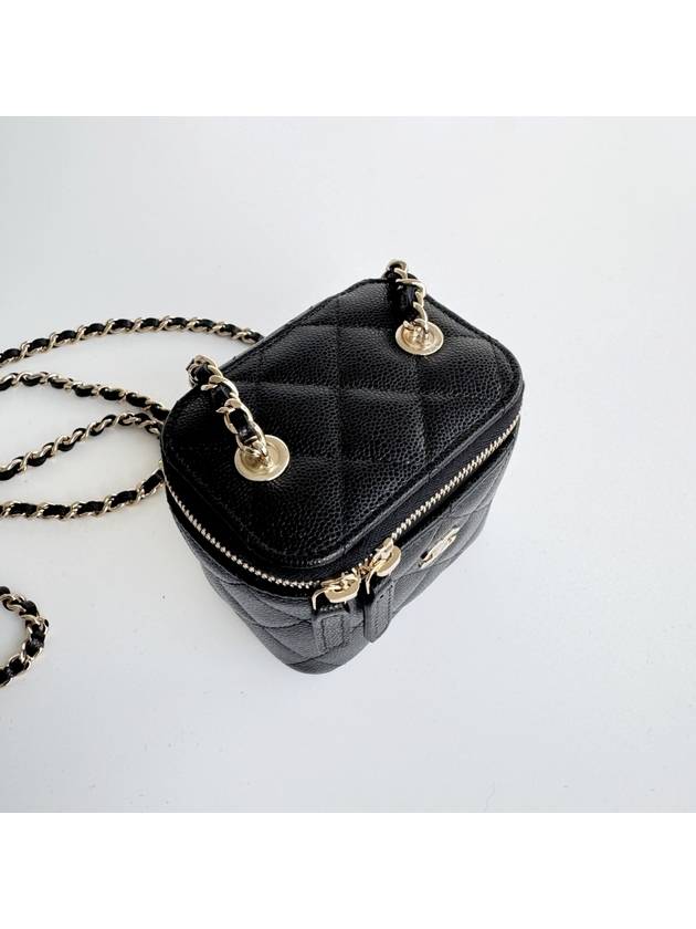 CC Logo Classic Vanity Small Cosmetic Case Mini Bag Black - CHANEL - BALAAN 7