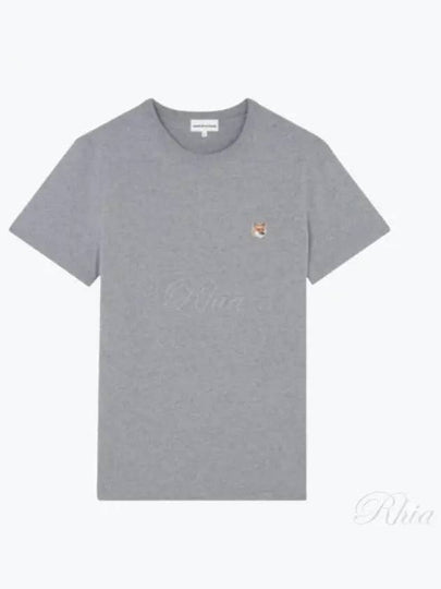 Fox Head Patch Classic Short Sleeve T-Shirt Grey Melange - MAISON KITSUNE - BALAAN 2