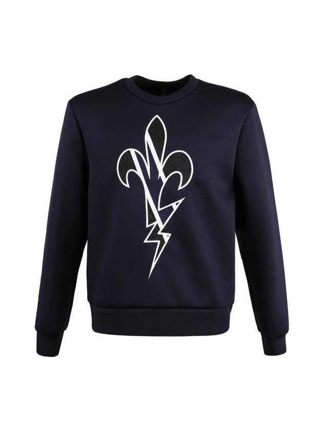 Men's Thunder Embroidery Sweatshirt Black - NEIL BARRETT - BALAAN 1