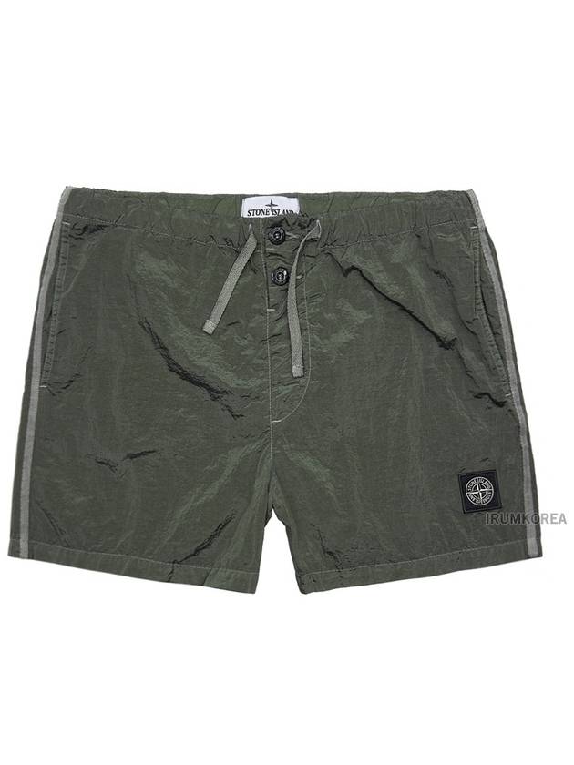 Patch Logo Nylon Swim Shorts Military Green - STONE ISLAND - BALAAN 10