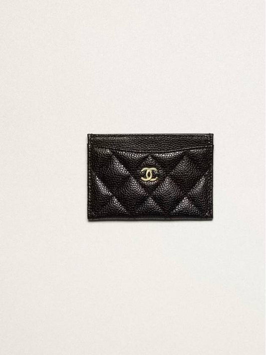 Classic Card Holder Grained Calfskin & Gold Black - CHANEL - BALAAN 2