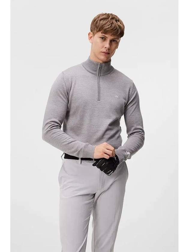 Kian Half Zip-Up Knit Top Melange Grey - J.LINDEBERG - BALAAN 3