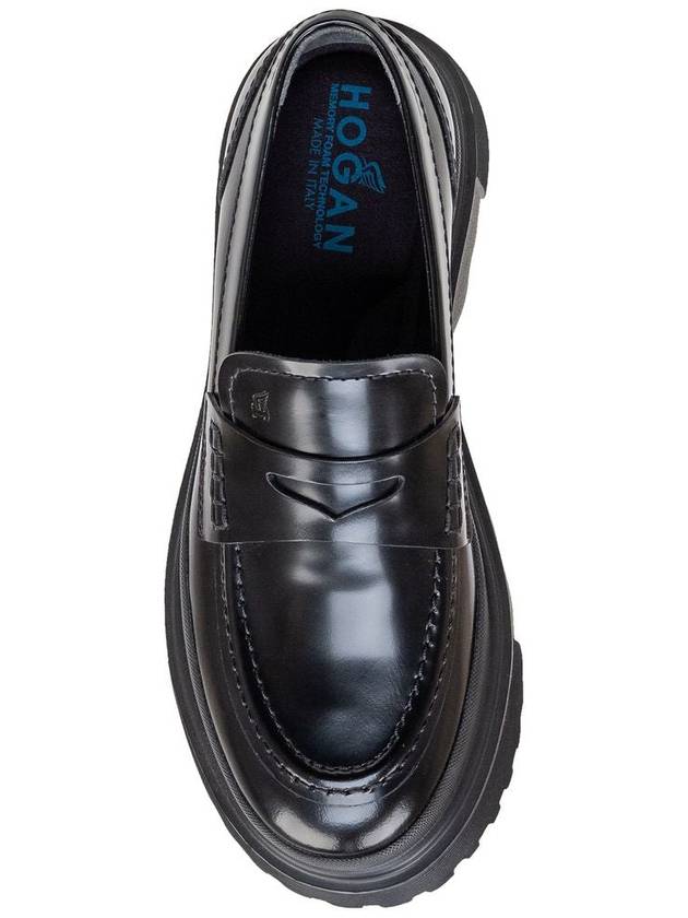 leather loafers black - HOGAN - BALAAN 4