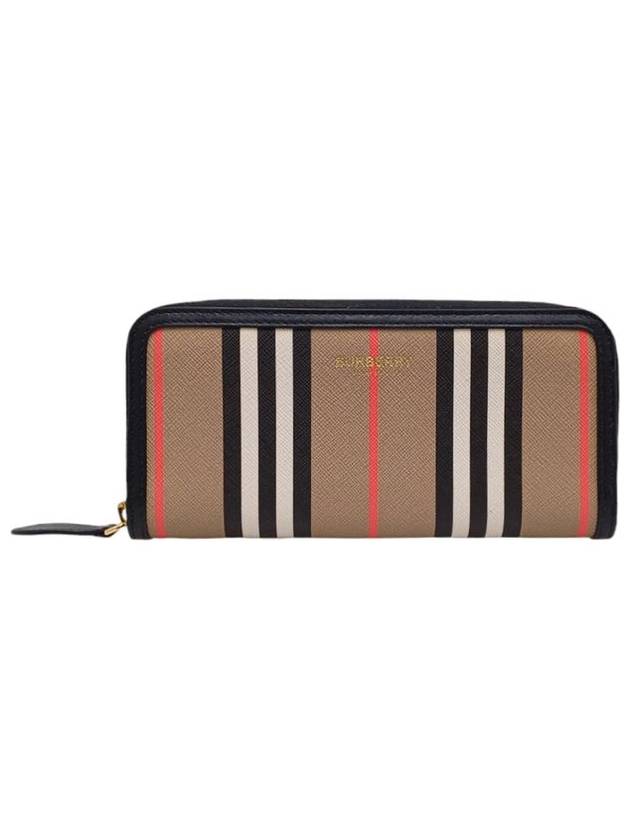 80274271 Striped zip up long wallet - BURBERRY - BALAAN 1