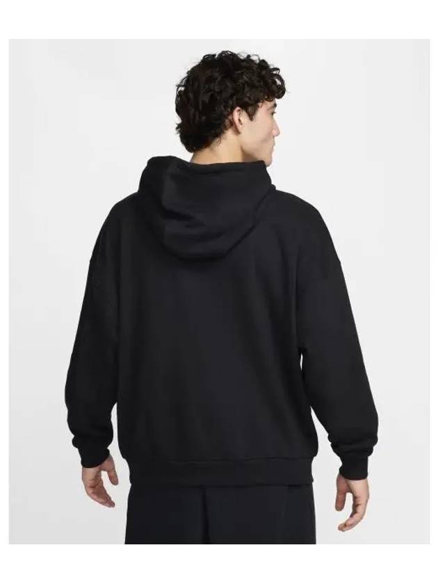 Club Fleece Oversized French Terry Pullover Hoodie M Black White HJ1817 010 - NIKE - BALAAN 1