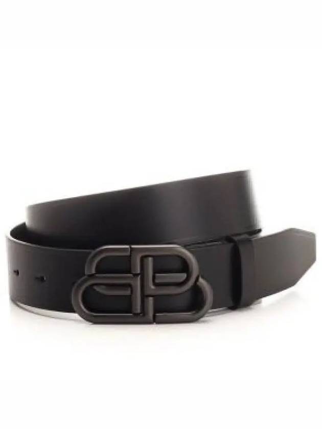 Buckle Logo Leather Belt Black - BALENCIAGA - BALAAN 2