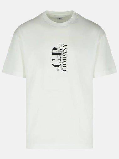 Logo Short Sleeve T-Shirt White - CP COMPANY - BALAAN 1