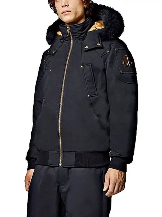 Ballistic Bomber Jacket Black Fox Fur Gold Metal Black - MOOSE KNUCKLES - BALAAN 3