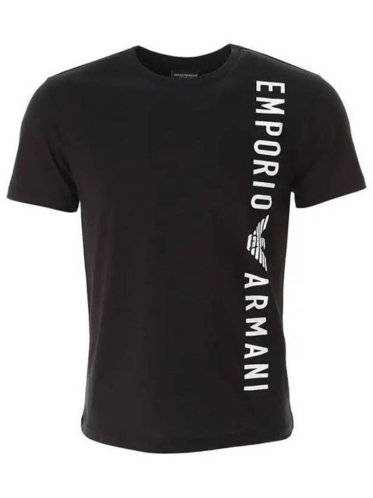 Logo Print Short Sleeve T-Shirt Black - EMPORIO ARMANI - BALAAN 2