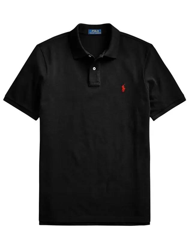 Embroidery Red Pony Short Sleeve Polo Shirt Black - POLO RALPH LAUREN - BALAAN 1