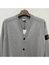 Wappen Patch V-Neck Cardigan Grey - STONE ISLAND - BALAAN 4