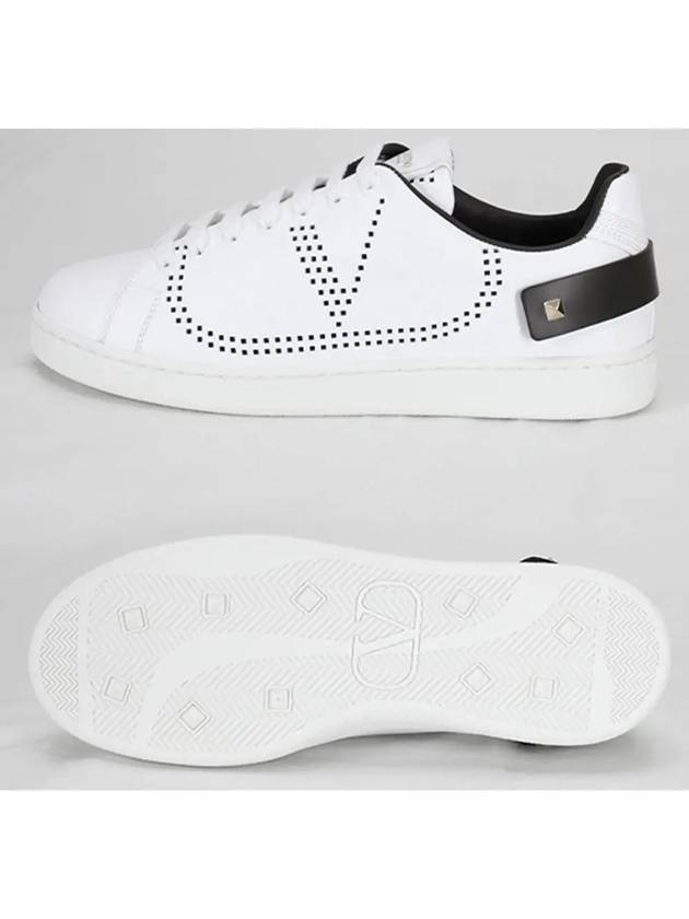 Men's Backnet V Logo Low Top Sneakers White Black - VALENTINO - BALAAN 7