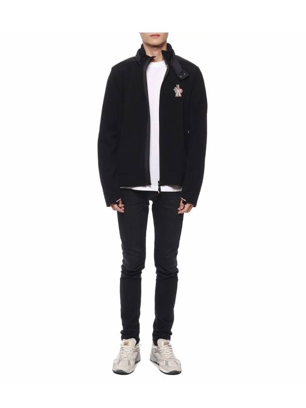 Fleece Zip-Up Jacket Black - MONCLER - BALAAN 4