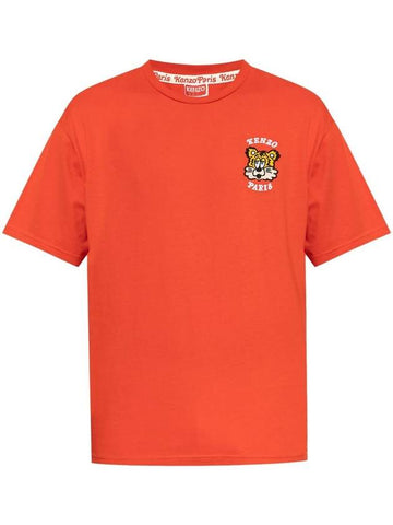 Verdy Market Genderless Embroidered Short Sleeve T-Shirt Deep Orange - KENZO - BALAAN 1