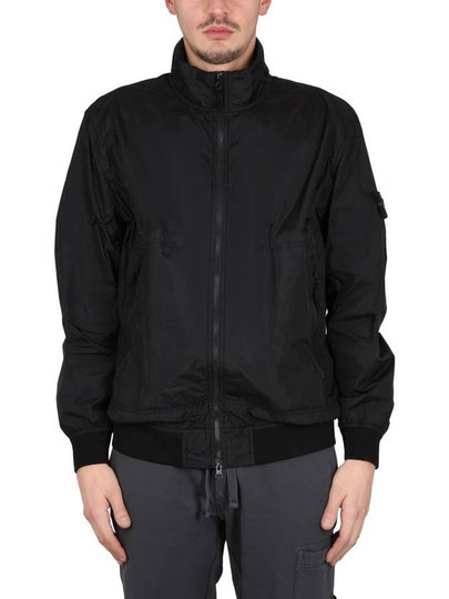 Garment Dyed Crinkle Reps Nylon Zip-up Jacket Black - STONE ISLAND - BALAAN 2