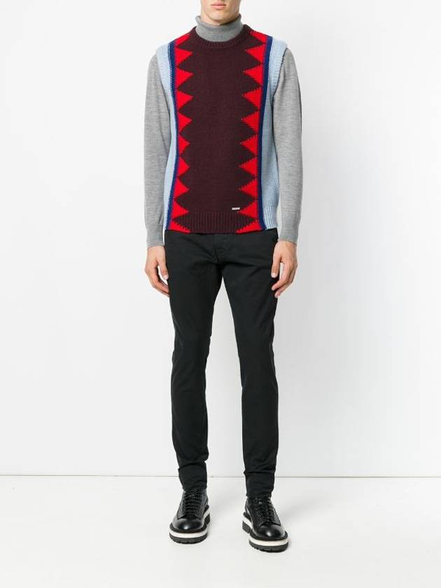 Contrast Knit Patterned Vest - DSQUARED2 - BALAAN 2