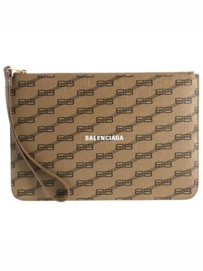 Monogram Logo Clutch Bag Beige - BALENCIAGA - BALAAN 2