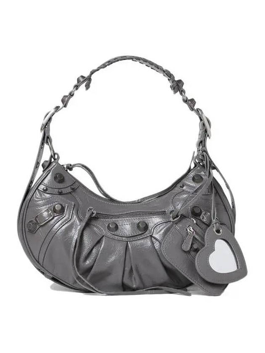 Le Cagole Small Leather Shoulder Bag Grey - BALENCIAGA - BALAAN 2